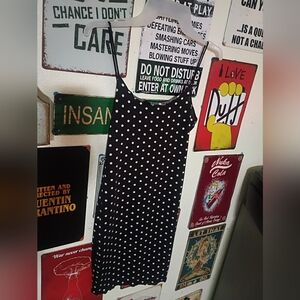 PREOWNED SHEIN Black and White Polka Dot Mini Dress (Wear Pics Reference)